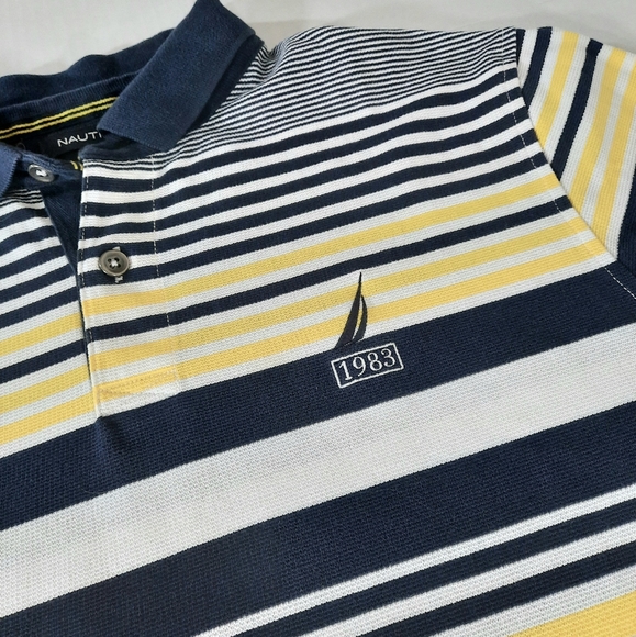 Nautica Colorblock Striped Polo Shirt - Picture 2 of 7